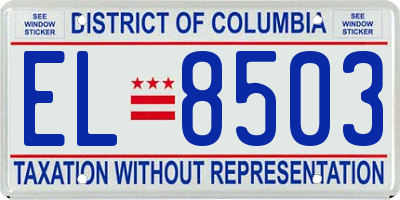 DC license plate EL8503