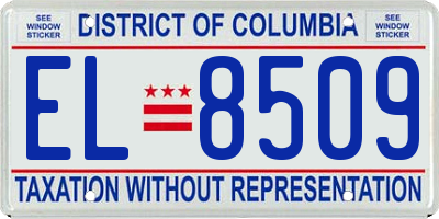 DC license plate EL8509