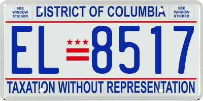 DC license plate EL8517
