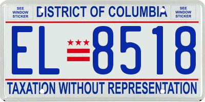 DC license plate EL8518