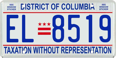 DC license plate EL8519