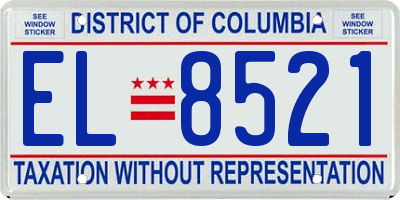 DC license plate EL8521