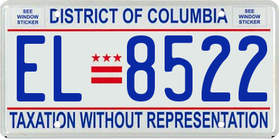 DC license plate EL8522
