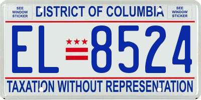 DC license plate EL8524