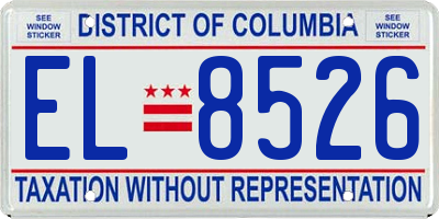 DC license plate EL8526