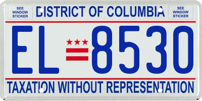 DC license plate EL8530