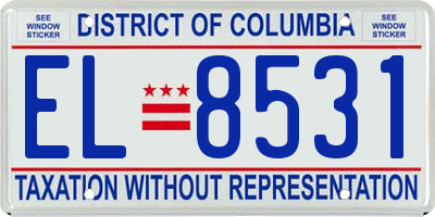DC license plate EL8531