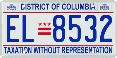 DC license plate EL8532