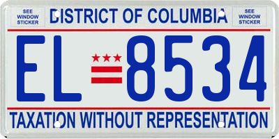 DC license plate EL8534