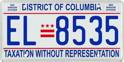DC license plate EL8535