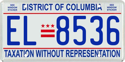 DC license plate EL8536
