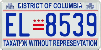 DC license plate EL8539