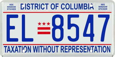 DC license plate EL8547