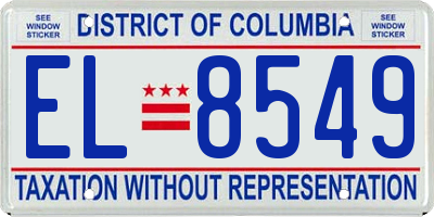 DC license plate EL8549