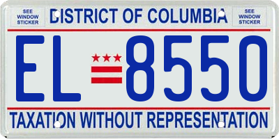 DC license plate EL8550