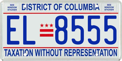 DC license plate EL8555