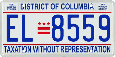 DC license plate EL8559