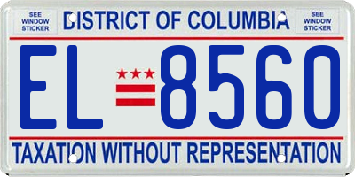 DC license plate EL8560