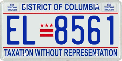 DC license plate EL8561