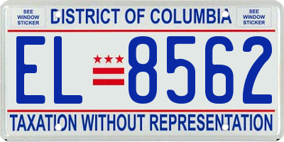 DC license plate EL8562