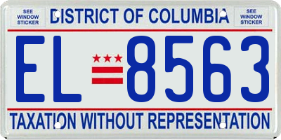 DC license plate EL8563