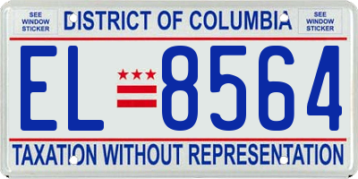 DC license plate EL8564