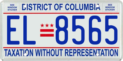 DC license plate EL8565