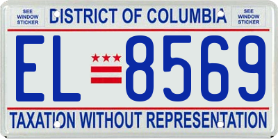 DC license plate EL8569