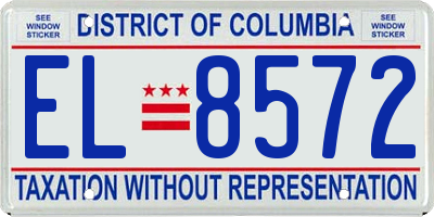 DC license plate EL8572