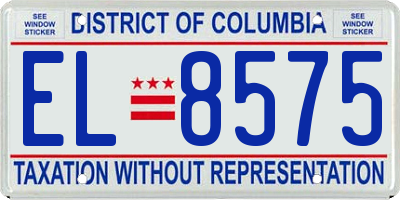 DC license plate EL8575