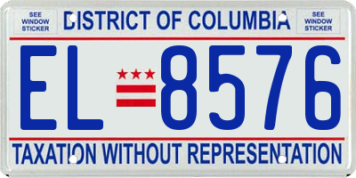 DC license plate EL8576