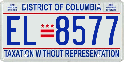 DC license plate EL8577