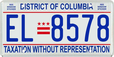 DC license plate EL8578