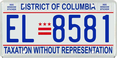 DC license plate EL8581