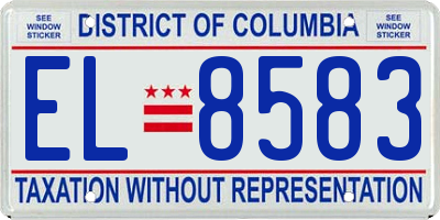 DC license plate EL8583