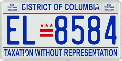 DC license plate EL8584