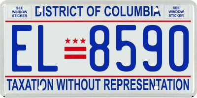 DC license plate EL8590