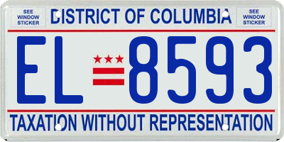 DC license plate EL8593