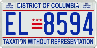 DC license plate EL8594