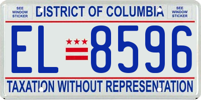 DC license plate EL8596
