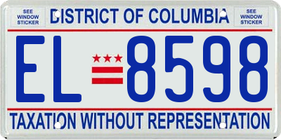 DC license plate EL8598