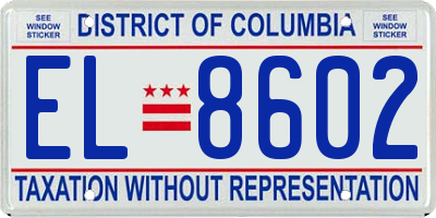 DC license plate EL8602
