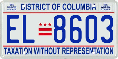 DC license plate EL8603