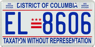 DC license plate EL8606