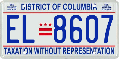 DC license plate EL8607