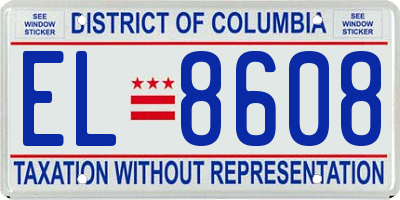 DC license plate EL8608