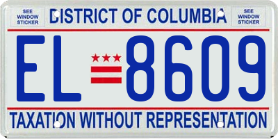 DC license plate EL8609