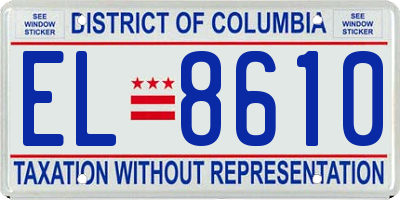 DC license plate EL8610