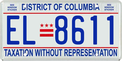 DC license plate EL8611