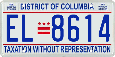 DC license plate EL8614